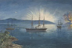 The Bay of Bull Arms, Trinity Bay, Newfoundland, Bonfires Lighted on the Hills to Notify The Bay of Bull Arms, Trinity Bay, Newfoundland, Bonfires Lighted on the Hills to Notify