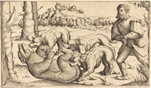Bear Hunt, 1545. Creator: Augustin Hirschvogel Bear Hunt, 1545. Creator: Augustin Hirschvogel