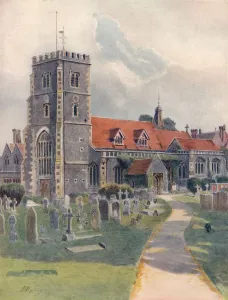 Beddington Church, 1912, (1914). Artist: James S Ogilvy Beddington Church, 1912, (1914). Artist: James S Ogilvy
