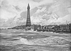Blackpool, with its Eiffel Tower, c1896. Artist: Poulton & Co Blackpool, with its Eiffel Tower, c1896. Artist: Poulton & Co