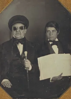 Heritage Art In America Prints: Blind Man and His Reader, ca. 1850. Creator: Unknown