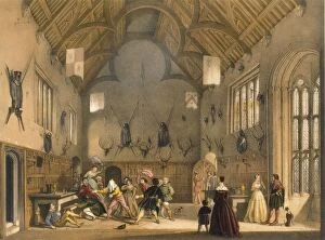 Blind Mans Buff, played in Athelhampton Hall, c1600s. Creator: Joseph Nash (1809-78)