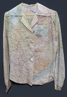 Blouse made from a silk escape map, 1940s. Creator: Unknown Blouse made from a silk escape map, 1940s. Creator: Unknown