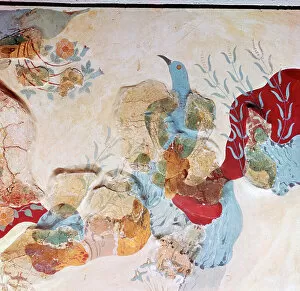 Palace Gallery: The Blue Bird fresco from Knossos, 17th-14th century BC