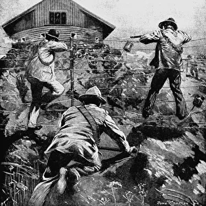 Boers attacking a British blockhouse (microfort) during the 2nd Boer War 1899-1902 Boers attacking a British blockhouse (microfort) during the 2nd Boer War 1899-1902