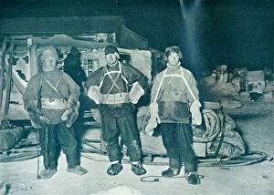 South Pole Gallery: Bowers, Wilson, and Cherry-Garrard About To Leave For Cafe Crozier, 27 June 1911, (1913)