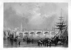 Images Dated 27th March 2007: The bridge and Broomielaw Quay, Glasgow, Scotland, 1886. Artist: R Wallis