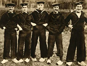 British sailors wearing Dutch clogs, First World War, 1914-1918, (1933). Creator: Unknown British sailors wearing Dutch clogs, First World War, 1914-1918, (1933). Creator: Unknown