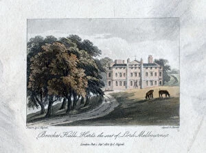 Images Dated 31st October 2006: Brocket Hall, Herts, the seat of Lord Melbourne, 1817.Artist: Daniel Havell