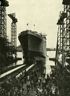 Built in a Belfast Shipyard - The launching of the Edinburgh Castle, a fine ship Built in a Belfast Shipyard - The launching of the Edinburgh Castle, a fine ship