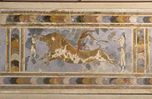 Bull-Leaping (from the Palace Complex of Knossos). Artist: Bronze Age culture Bull-Leaping (from the Palace Complex of Knossos). Artist: Bronze Age culture