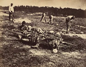 Albumen Silver Print Art Prints: A Burial Party, Cold Harbor, Virginia. April 1865. Creator: John Reekie
