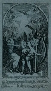 Burlesque on Kents Altarpiece at St Clement Danes, c1725. Artist: William Hogarth Burlesque on Kents Altarpiece at St Clement Danes, c1725. Artist: William Hogarth