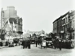 Busy street by Stamford Bridge Stadium, (Chelsea Football Ground), Fulham, London, 1912 Busy street by Stamford Bridge Stadium, (Chelsea Football Ground), Fulham, London, 1912