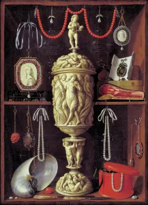 German Oil Painting Prints: A Cabinet with Objects of Art, 1665-1667. Creator: Georg Hainz