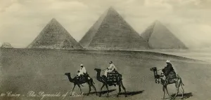 Old Cairo Street Scene Prints: Cairo: The Pyramids of Gizeh, c1918-c1939. Creator: Unknown