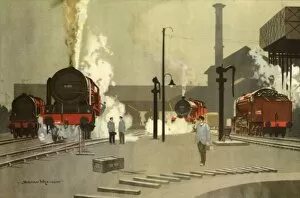 Railway Line Gallery: Camden Town Engine Sheds, c. 1935, (1945). Creator: Norman Wilkinson