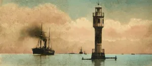 Canal of Suez. The bitter lakes - The north light-house, c1918-c1939. Creator: Unknown Canal of Suez. The bitter lakes - The north light-house, c1918-c1939. Creator: Unknown