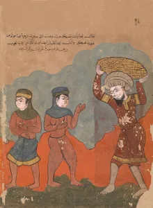 The Captive Peasant with his Two Wives, Folio from a Kalila wa Dimna, 18th century The Captive Peasant with his Two Wives, Folio from a Kalila wa Dimna, 18th century