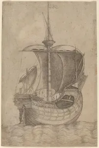 Carrack, Heading to the Right, c. 1480/1500. Creator: Unknown Carrack, Heading to the Right, c. 1480/1500. Creator: Unknown