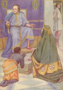 She carried in her arms nine books, c1912 (1912). Artist: Ernest Dudley Heath She carried in her arms nine books, c1912 (1912). Artist: Ernest Dudley Heath