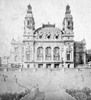 The casino at Monte Carlo, Monaco, late 19th century.Artist: Alfredo Noack The casino at Monte Carlo, Monaco, late 19th century.Artist: Alfredo Noack