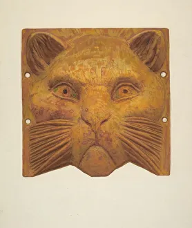 Cast Iron Cat's Head, 1935/1942. Creator: Jane Iverson Cast Iron Cat's Head, 1935/1942. Creator: Jane Iverson