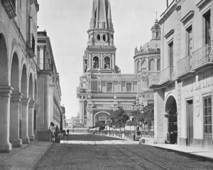 The Cathedral at Guadalajara, Mexico, c1900. Creator: Unknown The Cathedral at Guadalajara, Mexico, c1900. Creator: Unknown