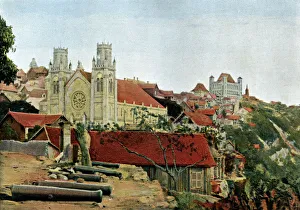 Antananarivo Gallery: Catholic Cathedral, Palace of the Queen, late 19th century.Artist: Gillot