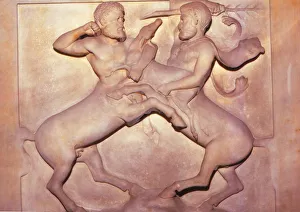 Two Centaurs Fighting over a young deer, Late 5th century BC, (20th century) Two Centaurs Fighting over a young deer, Late 5th century BC, (20th century)