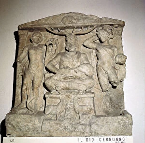 Images Dated 1st August 2005: Cernunnos, Celtic horned god, Gallo-Roman relief, Reims, France