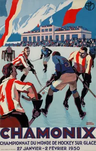 Chamonix Mont Blanc Print, 1930 by Roger Broders