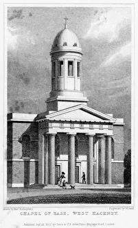 Chapel of ease, West Hackney, London, 1827.Artist: W Bond Chapel of ease, West Hackney, London, 1827.Artist: W Bond