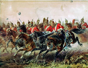 Balaclava, Crimea Collection: The Charge of the Light Brigade during the Battle of Balaclava, 1854. Artist: Hayes