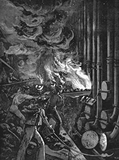 Charging the retorts at the Beckton gasworks, London, 1878 Charging the retorts at the Beckton gasworks, London, 1878