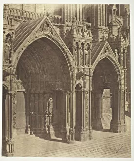 Bisson Frères Gallery: Chartres Cathedral, South Transept, Central and Side Portals, 1854 / 57