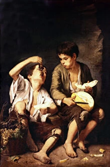 Baviera Gallery: Children eating melon, painting by Bartolome Murillo