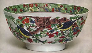 Chinese Porcelain Bowl. Famille Verte. Period of K'Ang Hsi, 1662-1722, (1928) Chinese Porcelain Bowl. Famille Verte. Period of K'Ang Hsi, 1662-1722, (1928)