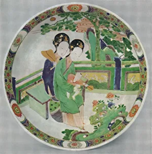 Chinese Porcelain Dish, Famille Verte. Period of K'Ang Hsi, 1662-1722, (1928) Chinese Porcelain Dish, Famille Verte. Period of K'Ang Hsi, 1662-1722, (1928)