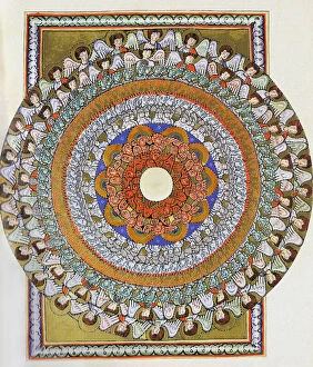 Paintings Collection: The Choir of Angels. Miniature from Liber Scivias by Hildegard of Bingen, c. 1175