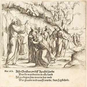 Christ Charges the Apostles of their Mission, 1548. Creator: Augustin Hirschvogel Christ Charges the Apostles of their Mission, 1548. Creator: Augustin Hirschvogel