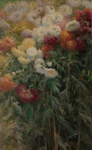 Gustave Caillebotte Print: Chrysanthemums in the Garden at Petit-Gennevilliers, 1893