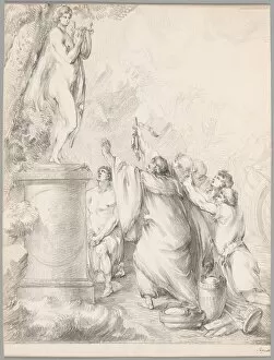 Laid Paper Gallery: Chryses Imploring the Help of Apollo, from Iliad, Book I, 1765 / 66. Creator: Johan Tobias Sergel