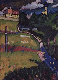 The Church in Murnau. Study, 1908-1909. Artist: Kandinsky, Wassily Vasilyevich (1866-1944) The Church in Murnau. Study, 1908-1909. Artist: Kandinsky, Wassily Vasilyevich (1866-1944)