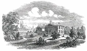 Church, Schools, and Vicarage of St. Just, Penwith Print 1850