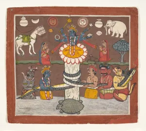 The Churning of the Ocean of Milk, ca. 1780-90. Creator: Unknown The Churning of the Ocean of Milk, ca. 1780-90. Creator: Unknown