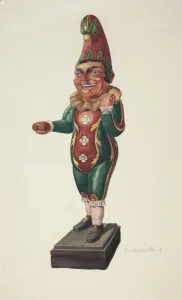 Cigar Store Figure: Punch, c. 1939. Creator: Elmer R. Kottcamp Cigar Store Figure: Punch, c. 1939. Creator: Elmer R. Kottcamp