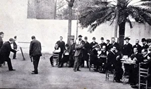 Circle and outdoor games in the courtyard of the Cafe of the Centro Autonomista de Circle and outdoor games in the courtyard of the Cafe of the Centro Autonomista de