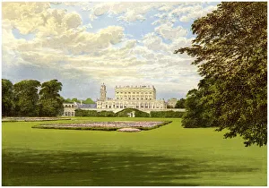 Prints of Cliveden, Buckinghamshire, home of the Duke of Westminster, c1880. Cliveden was built by Charles Barry for George Sutherland-Leveson-Gower, 3rd Duke of Sutherland in 1851 Buckinghamshire Prints: Cliveden, Buckinghamshire Print, c1880
