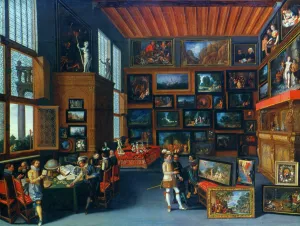 'Cognoscenti in a Room hung with Pictures', c1620. Artist: Anon 'Cognoscenti in a Room hung with Pictures', c1620. Artist: Anon